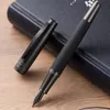 LT Hongdian 6013 Penna stilografica in metallo nero Affari da uomo nero EFF Pennino curvo Penna rotante Tappo per ufficio Penna a inchiostro regalo 240102