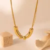 Choker Creative Golden Texture Ball Necklace For Women Niche Design Versatile Women's Birthday Party Gift Jewelry Wholesale Direct Sale