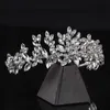 Diadema nupcial de boda hecha a mano con diamantes de imitación y flores de cristal, diadema, Tiara para mujer, accesorios para el cabello de boda, joyería 240103