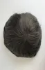 Män tunn hud Toupee Full PU 1B30 Grått hår Naturligt ser Indian Remy Hair Clear Poly Men Toupee5425829