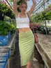 Skirt Women Low Waist Elegant Midi Skirts Casual Split Bodycon Wrap Hip Skirt 2021 Summer Safari Camping Harajuku Y2K Clothes