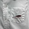 Camisa infantil de lujo ropa de bebé Tamaño 100-160 CM ropa de diseñador para niños Logotipo bordado decoración de bolsillo niñas niños Blusas Dec20