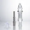 NC008 DAB RIG RÖKNING PIPE SPILL-SOURT GLASS BONG 10mm 14mm Quartz Ceramic Nails Quartz Banger Nail Clip Water Perc Bubbler Bongs