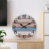 Wall Clocks Wooden Clock Number Rustic Vintage Wood Silent Non Ticking Battery Operated Analog Alram For Room