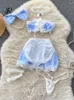 Robes de travail SINGREINY Femmes Plaid Maid Uniforme Jupe Costumes Jeu de Rôle Bustier Camis Court Lingerie Japon Style Bow Doux Ensembles Érotiques