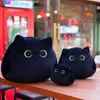 Bonito gato preto brinquedo de pelúcia 30cm gato macio pelúcia animal travesseiro bebê sofá almofada decoração para casa crianças presentes