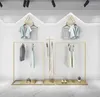 Hangers Ins Style Clothing Store Display Rack Floor Type Gold Clothes