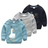 Printemps Automne Corée Style 2 3 4-10 Ans Cadeau D'anniversaire Pour Enfants À Manches Longues Dessin Animé Animal Imprimé Enfants Bébé Garçon Sweat 240103