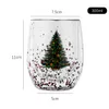 Wine Glasses Double Wall Christmas Glass Cup High Borosilicate Mug Heat Resistant Tea Milk Juice Coffee Drinkware Gift
