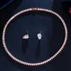 2024 Ensembles de bijoux de mariage de luxe en or blanc 18 carats remplis de gouttes d'eau blanches 5A Zircon cubique CZ diamant fête femmes collier de mariée boucles d'oreilles cadeau de Saint-Valentin