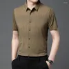 Polos pour hommes Casual Mens Revers T-shirt Été Mince Slim Fit Bonne Qualité Polos Séchage Rapide Respirant Doux Business Tops Homme