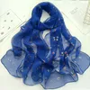 Foulards Montagne Fleur Femmes Foulard Élégant Mousseline De Soie Georgette Bandana Écharpe Été Plage Crème Solaire Mince Respirant