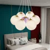 Lâmpadas pendentes Modern 3D Moon LED Chandelier Dining Island Bubble Ball Lâmpada Sala de estar Decoração Suspensão Luminárias