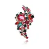 Jewelry Rui Jia Dusk Large Flower Crystal Brooch Ladies Fashion Brooch Pin Bouquet Rhinestone Brooch and Coat Scarf Clip Jewelry