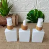 Storage Bottles Cosmetic Packaging Custom 200pcs Essential Oil Bottle 30ml Colorful Square Glass Dropper