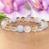 Bracelets Ruberthen Libra Zodiac Gemstone Bracelet Aquamarine Rose Quartz Citrine Clear Quartz Healing Crystals Jewelry October Birthstone