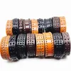 Bangle Wholesale 20pcs leather bracelet men cuff Genuine wristband women unisex Black Brown handmade braid Wide Fashion bangle jewelry