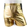 Herren-Tanktops, Boxershorts, Shorts, ärmellose Kapuzenweste, Gold, glänzend, enges Leder, Clubwear-Set, Anzug, Bühnenkostüm 240103