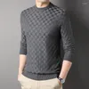 Suéteres masculinos de alta qualidade marca de moda malha pulôver liso na moda mens 2024 designer de luxo jumper coreano xadrez camisola casual roupas masculinas