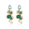 Dangle Earrings XUYE Personalized Retro-alloy Glass Snake Exaggerated Long Colored Rhinestone Animal Woman Fashion Jewelry