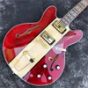 Grote Red Gloss Finish Semi Hollow Archtop Jazz E-Gitarre Gold Hardwares