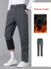 Pantalons pour hommes 2024 hiver épais chaud doublé polaire Stretch pantalons de Golf imperméable droit décontracté mâle pantalon grande taille 8XL