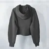 Kapuzenpullover mit halbem Reißverschluss, Damen-Yoga-Anzug, Sweatshirt-Shirts, Damen-Fitnessstudio, warmes Training, Fitness, Outdoor-Sport, Joggen, Kapuzenpullover, dicke langärmelige Sportbekleidung