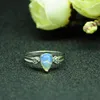 Pierścienie klastra 925 Sterling Silver Natural Opal Eautiful Biżuteria na Woman Gift Wedding