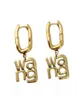 Vintage Copper Alloy Women Long Drop Earring Letter Wang Fashion Earrings H10279063154