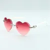 Direct sales high-quality new heart shaped cutting lens sunglasses 8300687 natural white buffalo horn temples size 58-18-140 mm