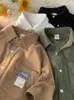 Gmiixder gaufré chemise à manches courtes hommes été japon Cityboy Urban Label Blouse décontracté Hong Kong Style lâche étiquette chemise manteau 240102