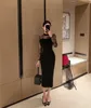 Women's stand collar lace floral perspective long sleeve patched ostrich fur sexy bodycon tunic midi long pencil dress SML