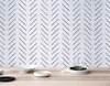 Modern delicaat visgraatbehang in zwart en wit Scandinavisch design verwijderbaar vliesbehang PW200606011 2107227606540