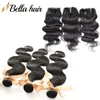 Ferces fermetures en dentelle à tête complète avec paquets de cheveux brésiliens de cheveux humains 3pcs Ajouter un paquet d'extension des ondes de carrosserie 1PC Virgin