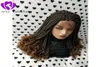 Fashion black women braid style 130 ombre brown Braided Wig middle part Box Braids Swiss Lace Front Wig With Curly Ends8756324