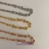 Topkwaliteit Tifannissm ketting voor dames online winkel T familie S925 Sterling zilveren hoefijzergesp diamant dikke ketting vrouwelijk ins goud met originele doos