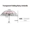 Umbrellas Wave Edge Vintage Clear Umbrella PVC Three-fold Arch Butterfly Rose