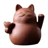 Clay Small Tea Pet for Tea Ceremony Lucky for Cat Figurine Ornament 240103