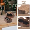 Jewelry Pouches Storage Box Wood Rings Case Double Heart Wedding Wooden Boxes For Gift Shape