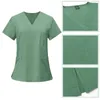 Multicolore unisexe à manches courtes pharmacie infirmière uniforme hôpital médecin vêtements de travail uniformes de chirurgie dentaire orale gommages ensembles y240102