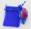 100Pcs Royal Blue 7x9cm 9X11cm 13X18cm Organza Jewelry Gift Pouch Bags For Wedding favorsbeadsjewelry ab6479799925
