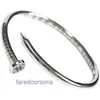 Designer Bangle Carter voor dames en heren David 925 sterling zilver platte kop handgemaakte open nagelarmband met paar trendy insta hebben originele doos PYJ