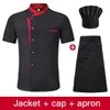 Ensemble de veste de Chef à manches courtes, uniforme de travail de cuisine, chemises de cuisine de Restaurant, tablier 240102