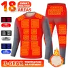 Jackets Winter Thermisch ondergoed Verwarmde jas USB Elektrische ski -pak Zelfverwarmde Vest Verwarmde kleding Lange fleece johns mode