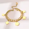 Flor clássico luxo pulseiras pulseira carta titânio aço designer para mulheres homens jewlery presentes mulher ouro atacado não desbotar