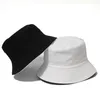 Pamuk çift taraflı aşınma kapaklar düz renkli kova şapkası erkekler kadın güneş şapkası geri dönüşümlü balıkçı şapkaları yaz panama balıkçılık şapkası