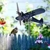 Garden Decorations Metal Airplane Weathervane 3D Piper J3 Cub Wind Spinner Windmill Decor Home Outdoor Roof Plane Indicator Direct P1C8