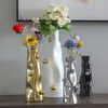 Vaso in ceramica Sfera geometrica Vaso di fiori irregolare Artefatto in porcellana Disposizione dei fiori Decorazione della casa Accessori Vasi Vasi 240103