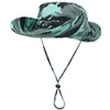 Fashion Wide Brim Camouflage Boonie Hat For Men Women Green Outdoor Panama Cap Tactical Bucket Hats Handing Camo Sun Caps 240103