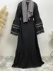 Ethnic Clothing Muslim Abaya Turkey Islamic Arabic Dress Double Layer Sleeves Caftan Dubai Kaftan Moroccan Robe Wear For Women Plus Size